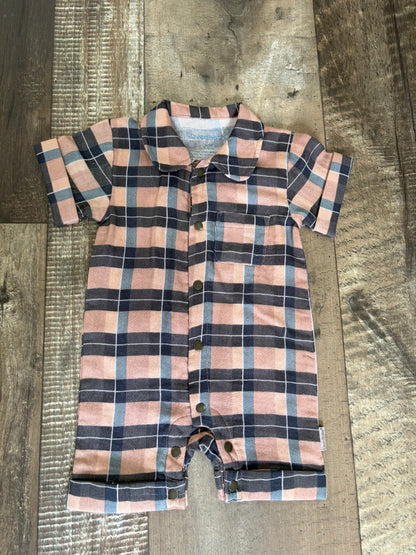 Driftwood Muslin Collared Romper