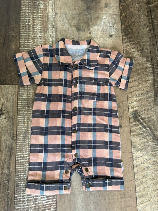 Driftwood Muslin Collared Romper