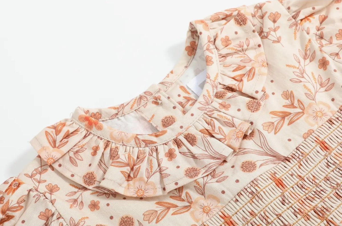 Fall Floral Smocked Bloomer Set