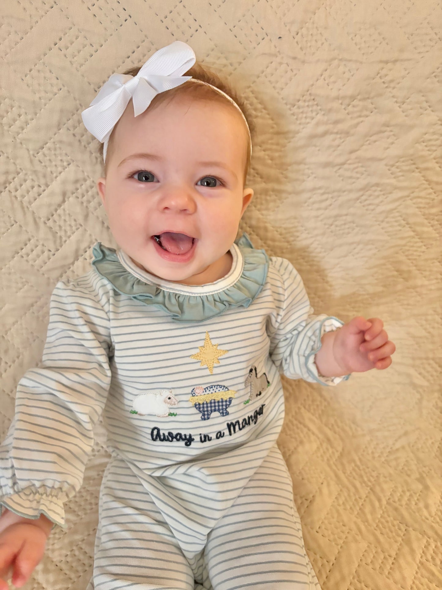 Away in A Manger Girls Romper