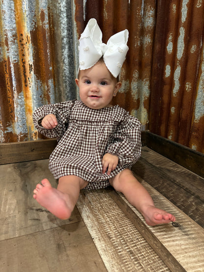 Brown Gingham Bloomer Set