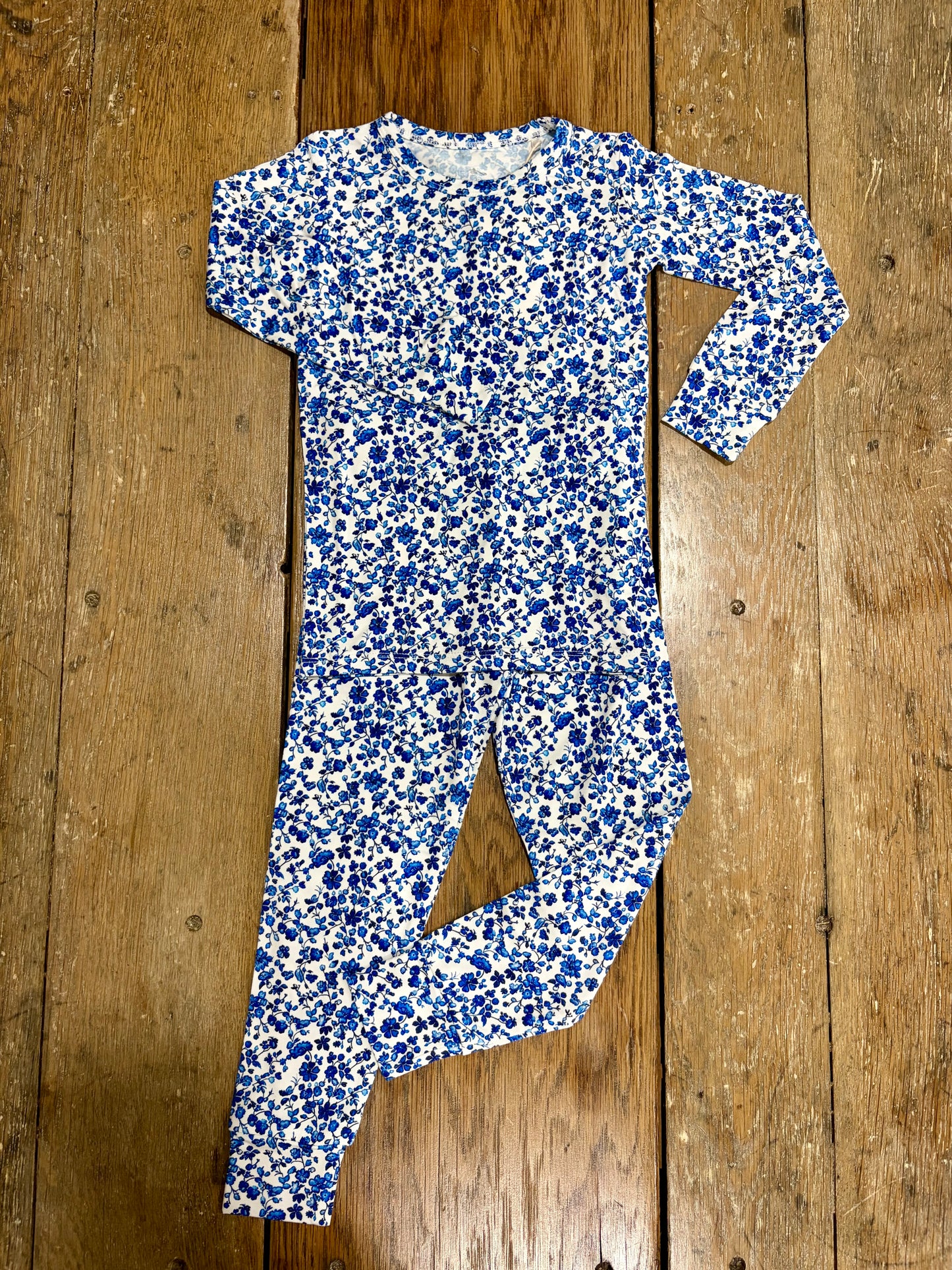 Blue Floral Bamboo Pajamas
