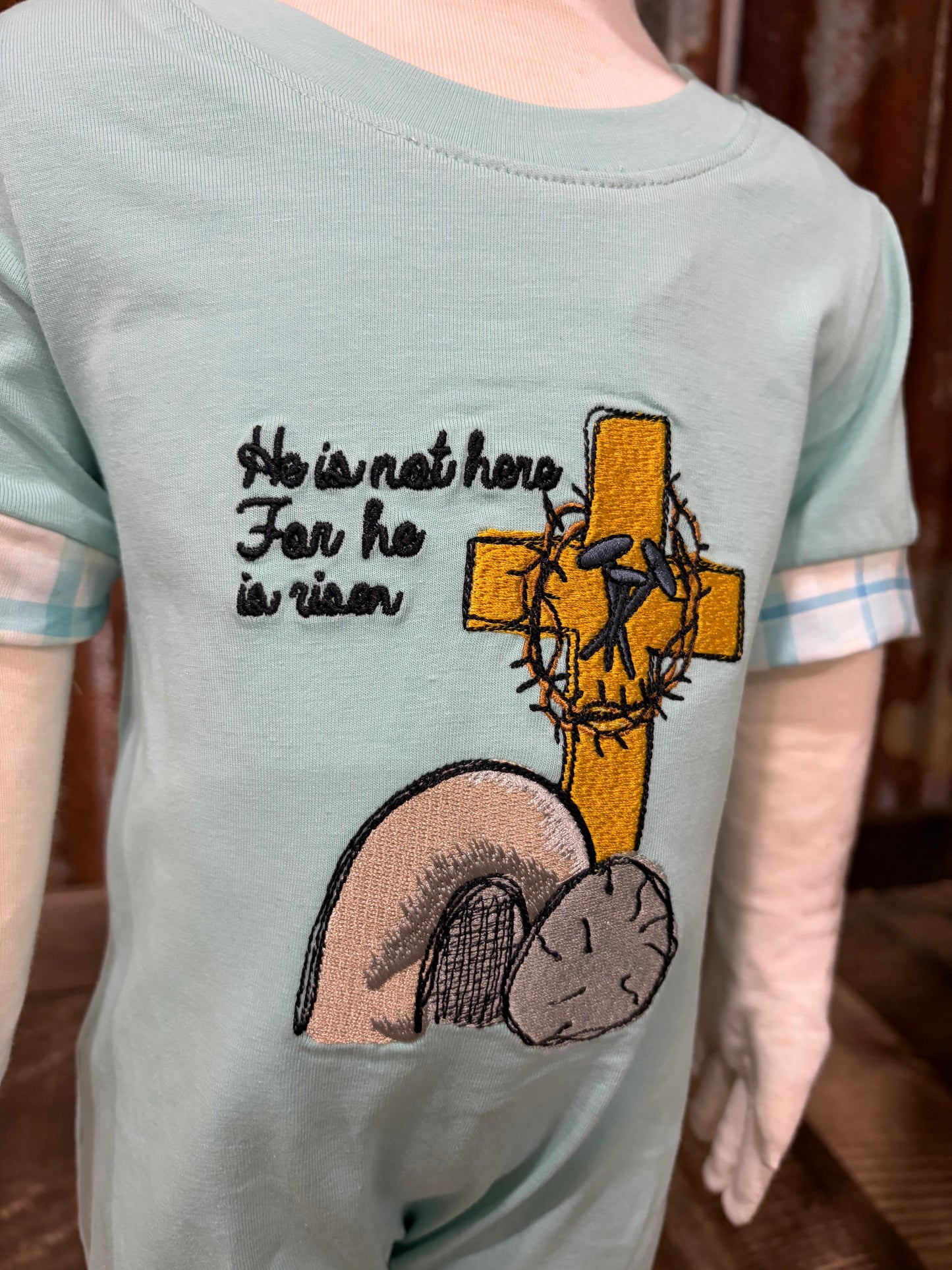 He is Risen Applique Romper