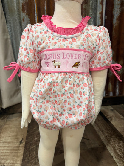 Jesus Loves Me Embroidered Bubble