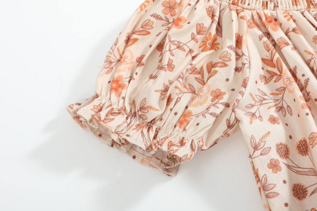 Fall Floral Smocked Dress