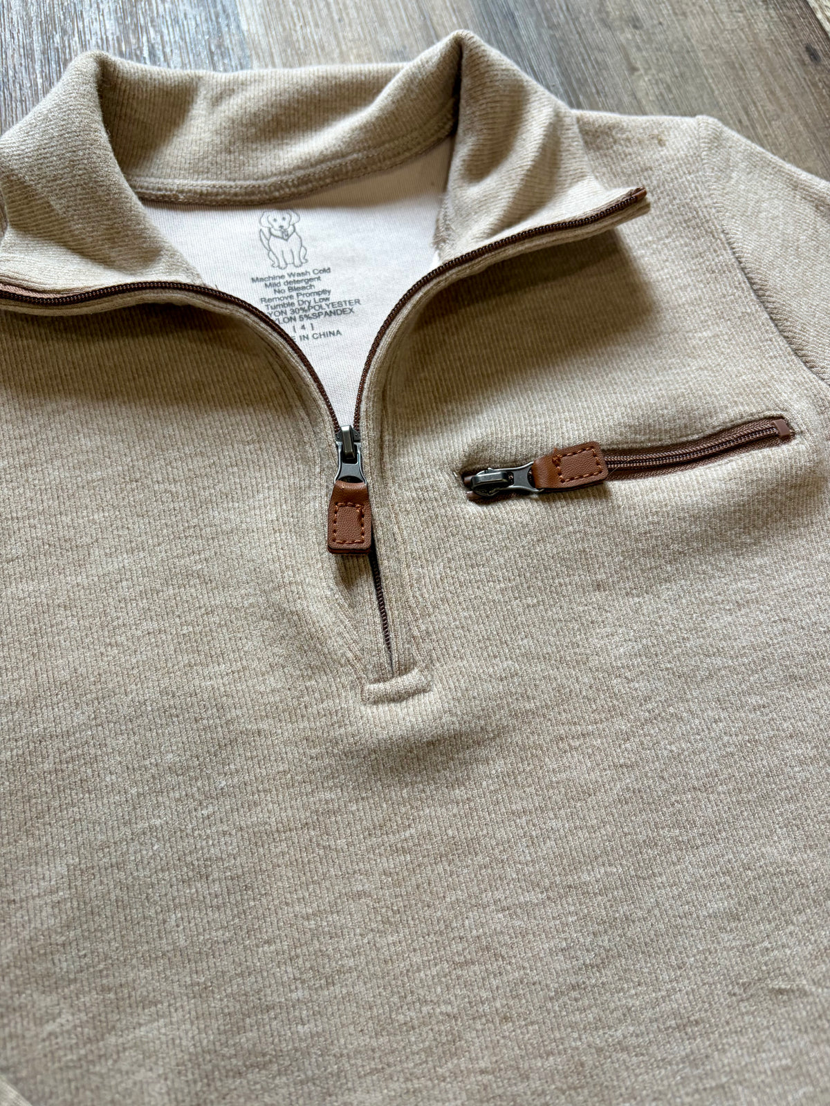 Classic Khaki 1/4 Zip Pullover