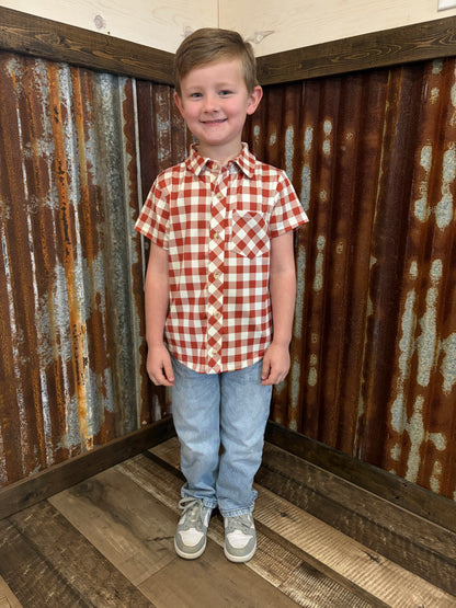 Caramel Check Short Sleeve Polo