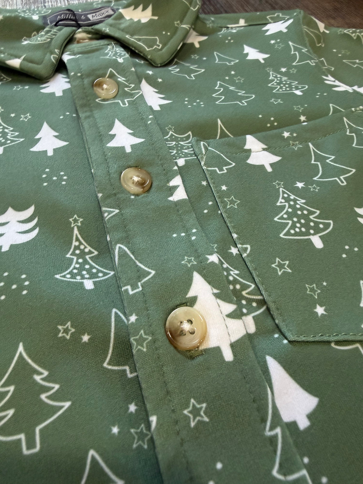 Christmas Tree Long Sleeve Polo