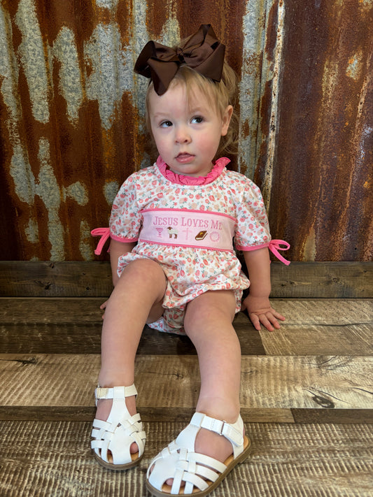 Jesus Loves Me Embroidered Bubble