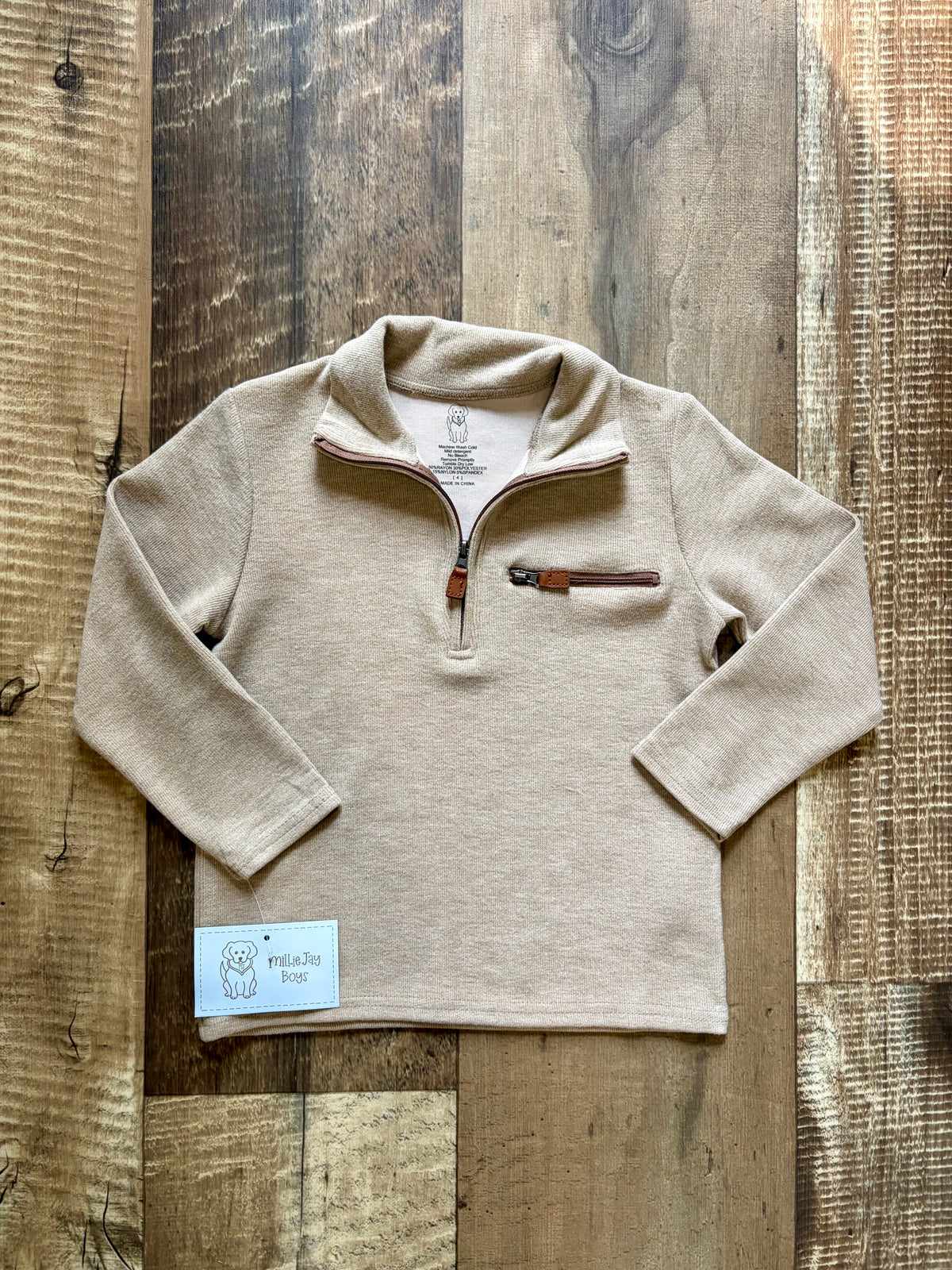 Classic Khaki 1/4 Zip Pullover