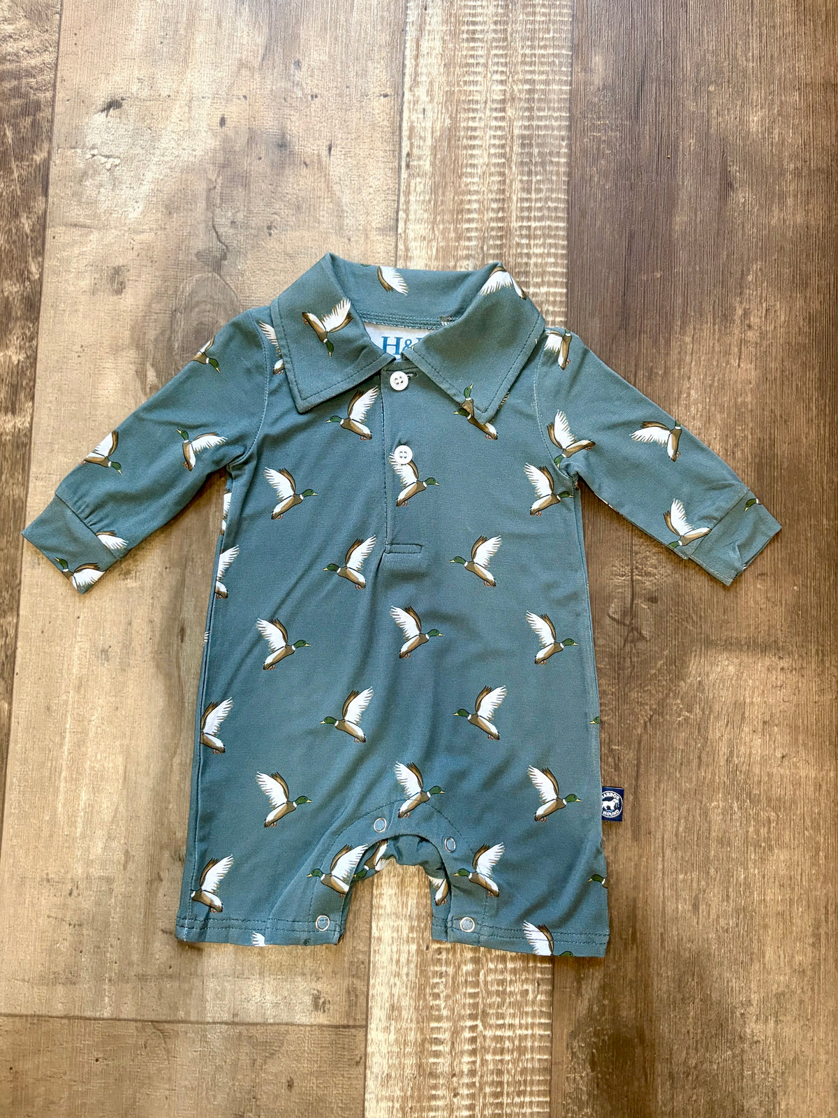 Flying Mallard Long Sleeve Romper