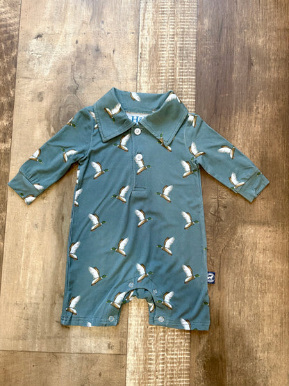 Flying Mallard Long Sleeve Romper