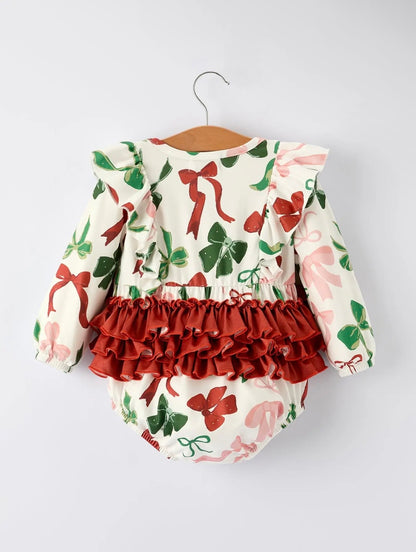 Christmas Bow Long Sleeve Bubble