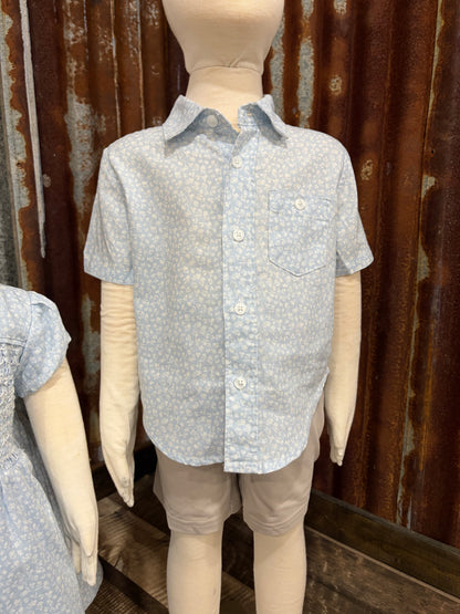 Baby Blues Short Sleeve Button Up