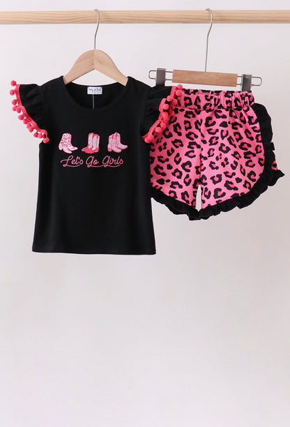 Let’s Go Girls! Leopard Shorts Set