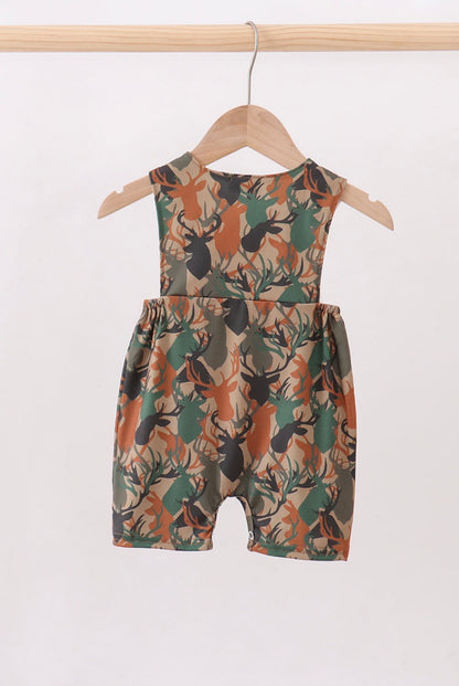 Antler Embroidered Overalls