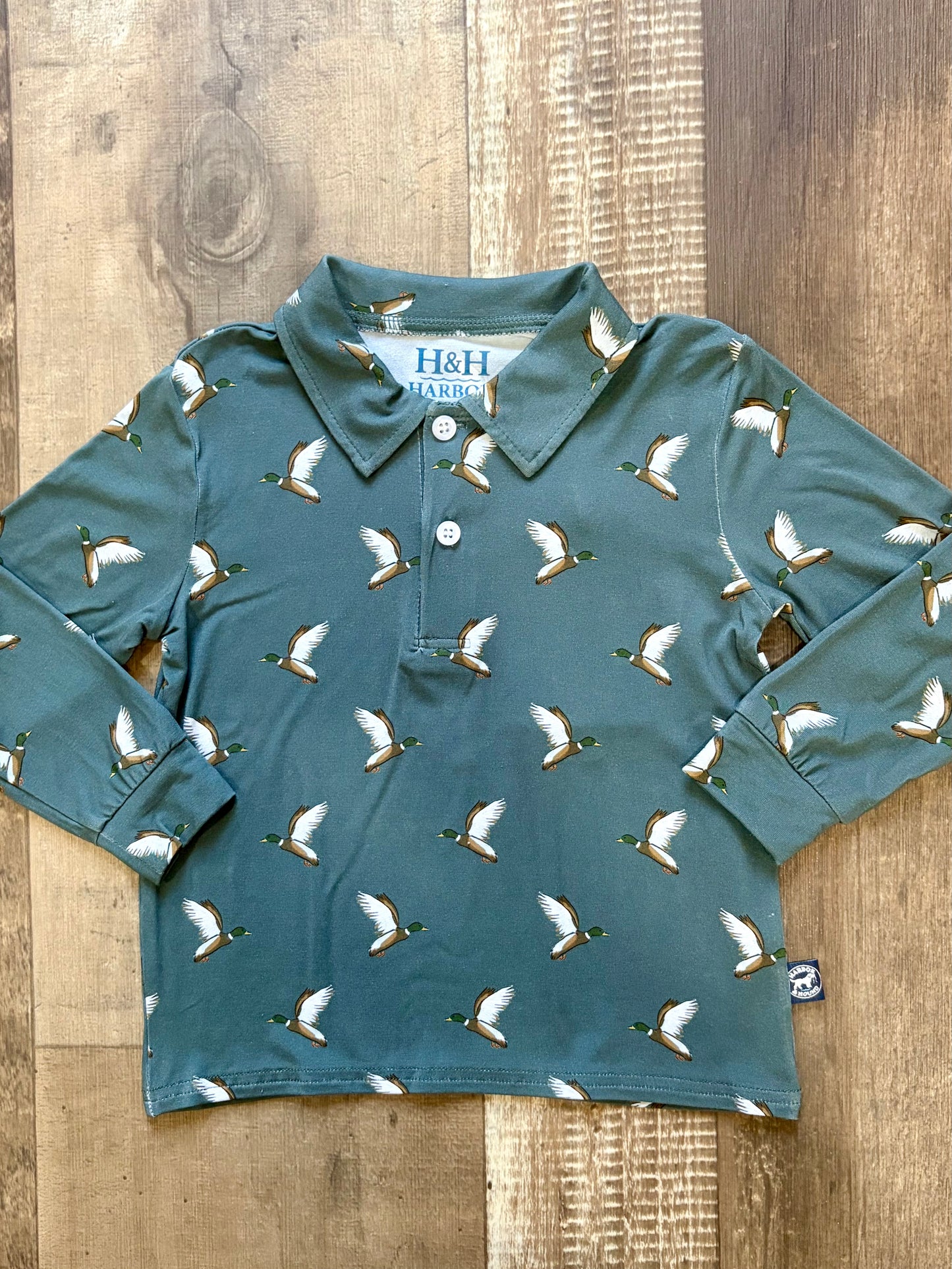 Flying Mallard Long Sleeve Polo
