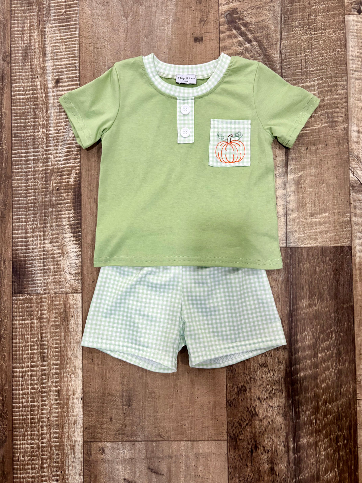 Sage Pumpkin Embroidered Set