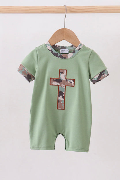 Camo Cross Applique Romper
