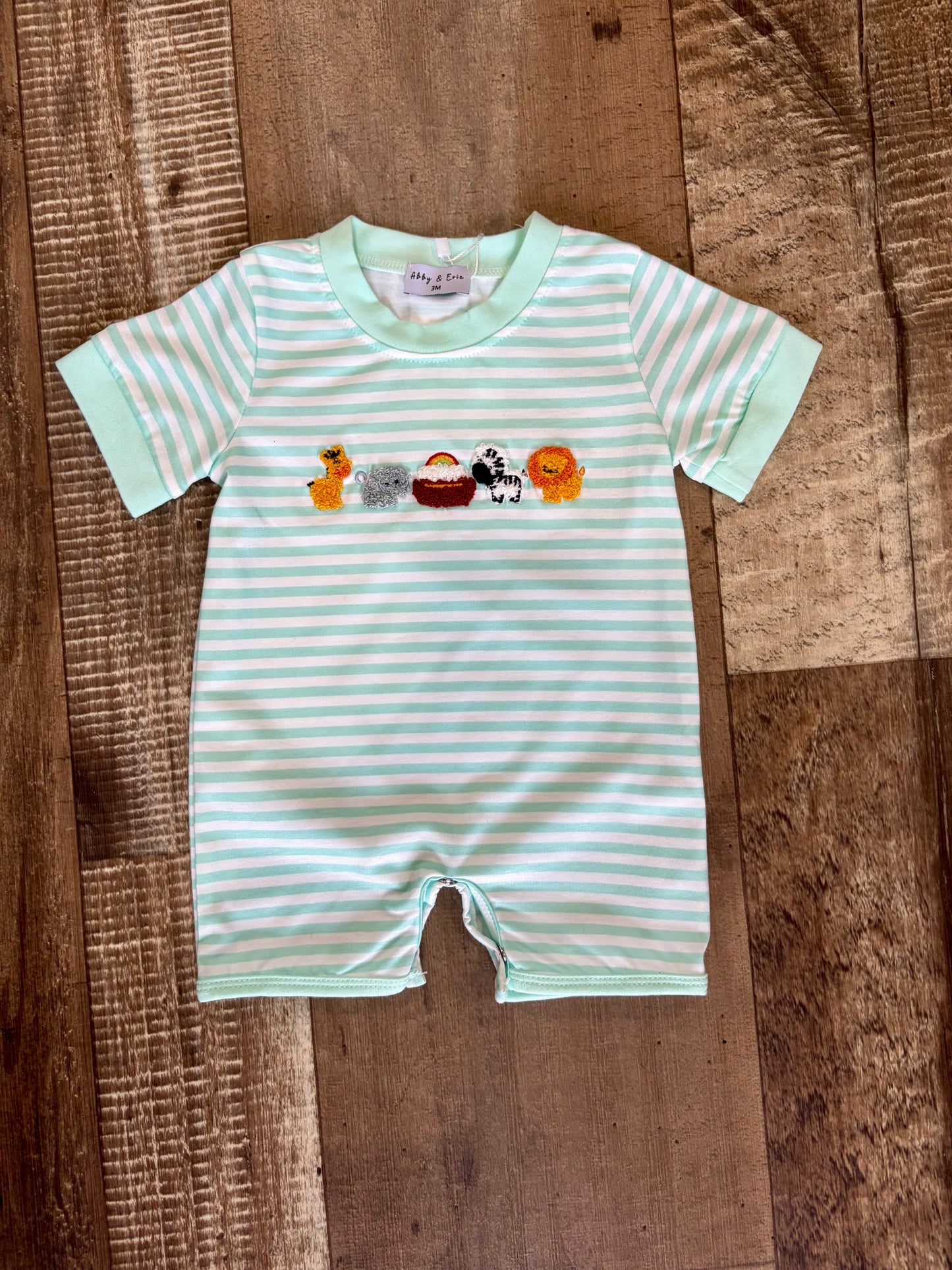 Noah’s Ark French Knot Boys Romper