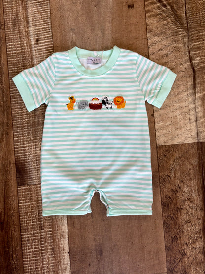 Noah’s Ark French Knot Boys Romper