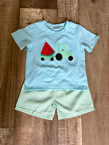 Watermelon Crawl Boys Shorts Set