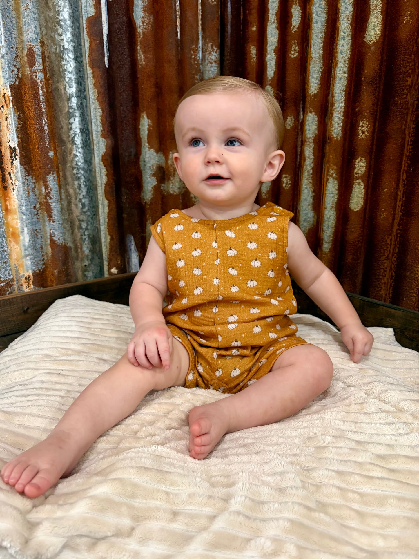 Pumpkin Muslin Romper