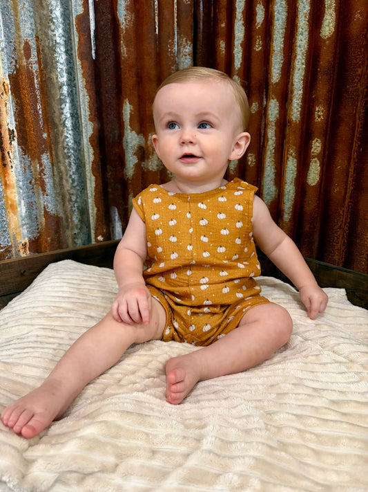 Pumpkin Muslin Romper