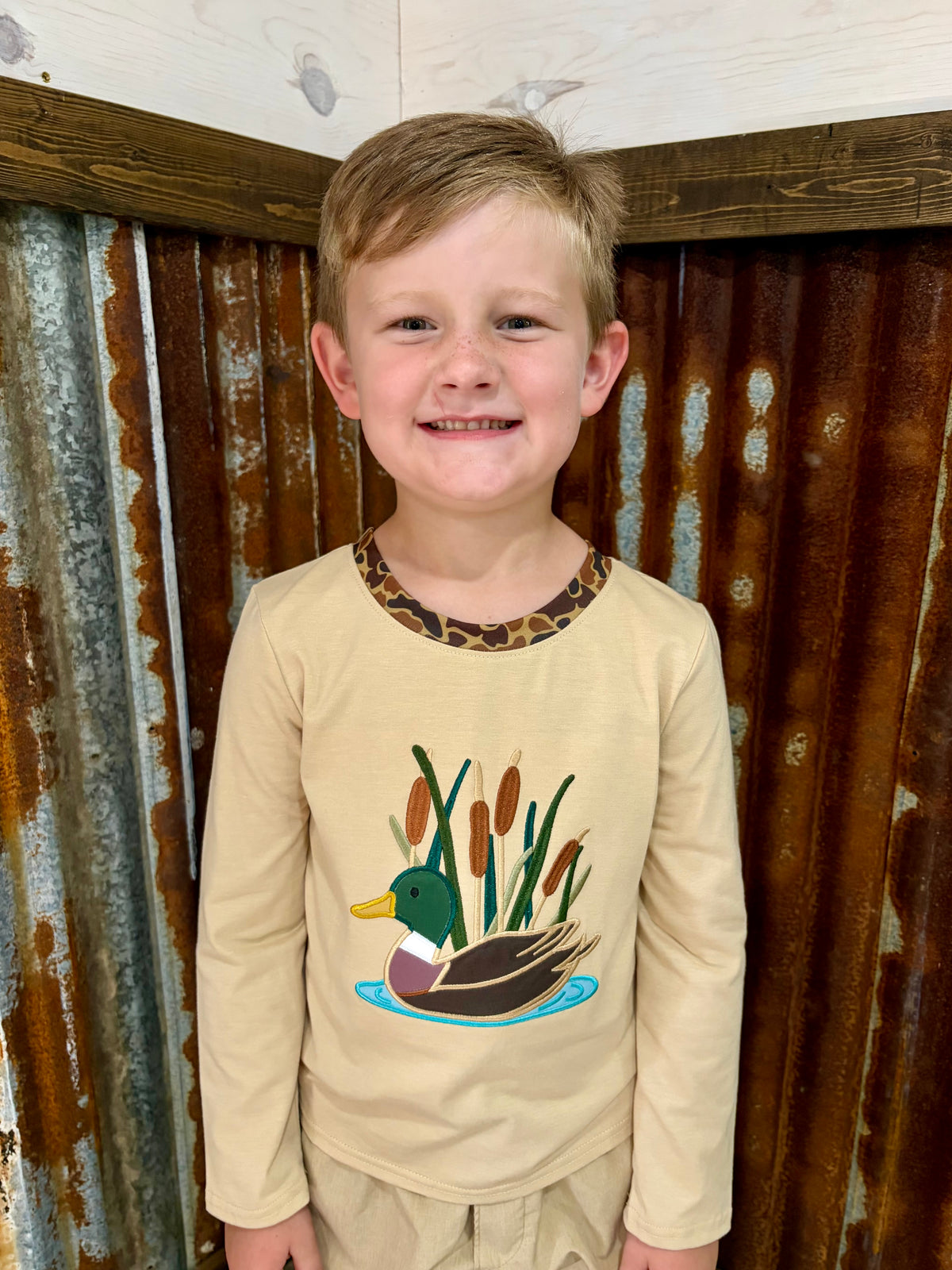 Duck Appliqué Long Sleeve Shirt
