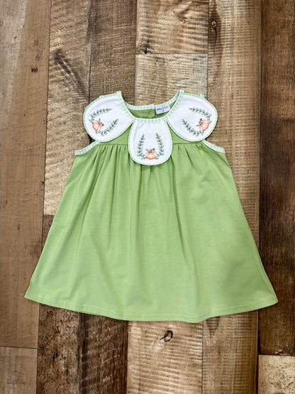 Sage Pumpkin Embroidered Dress