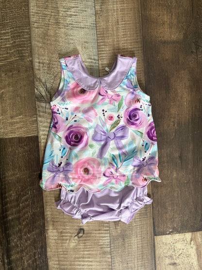 Blooms & Bows Purple Bloomer Set