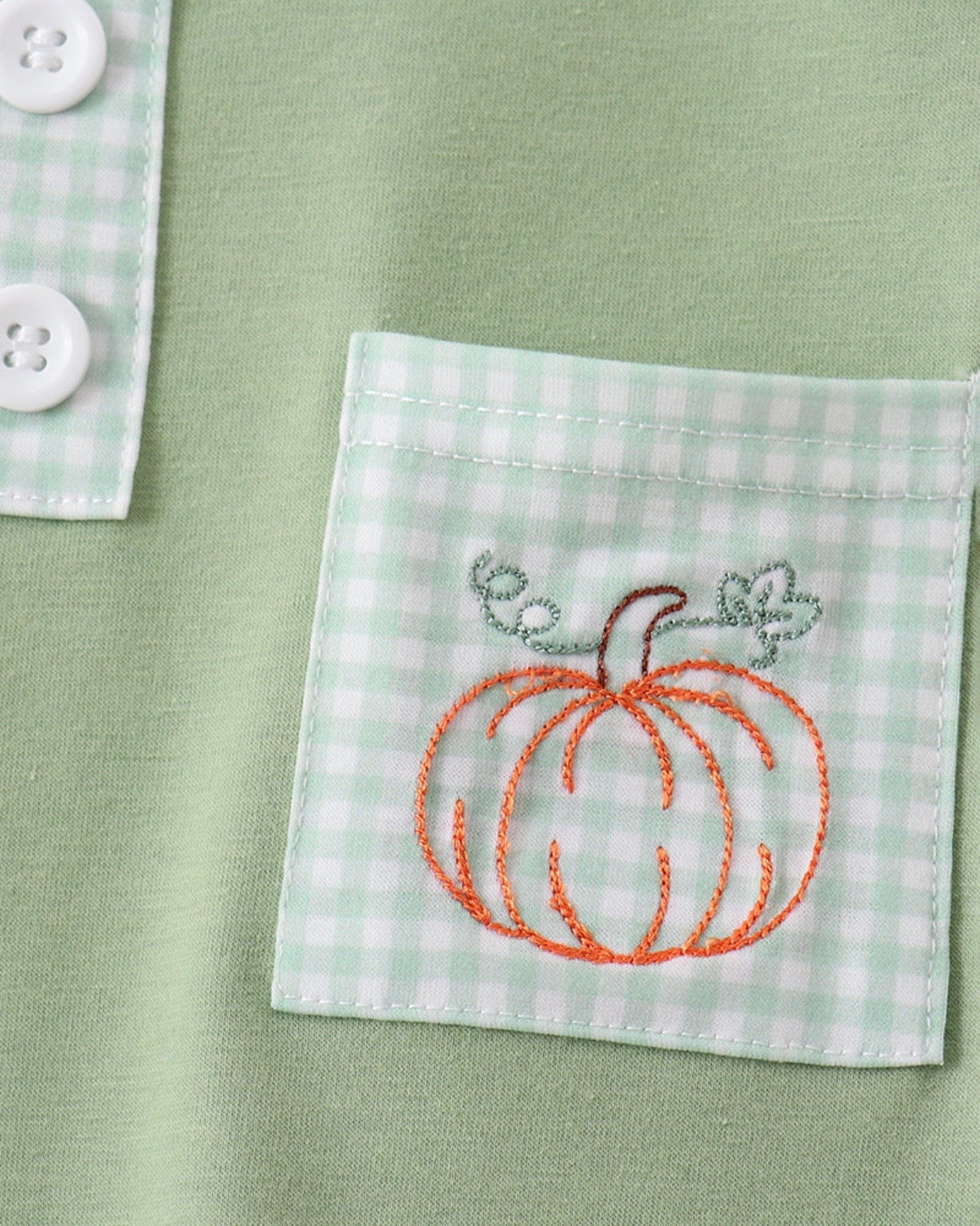 Sage Pumpkin Embroidered Set