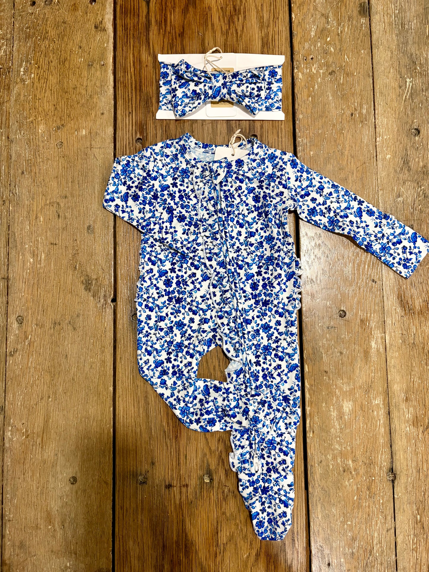 Blue Floral Bamboo Pajamas