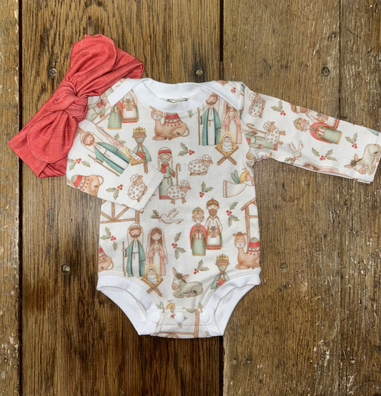 Nativity Long Sleeve Onesie