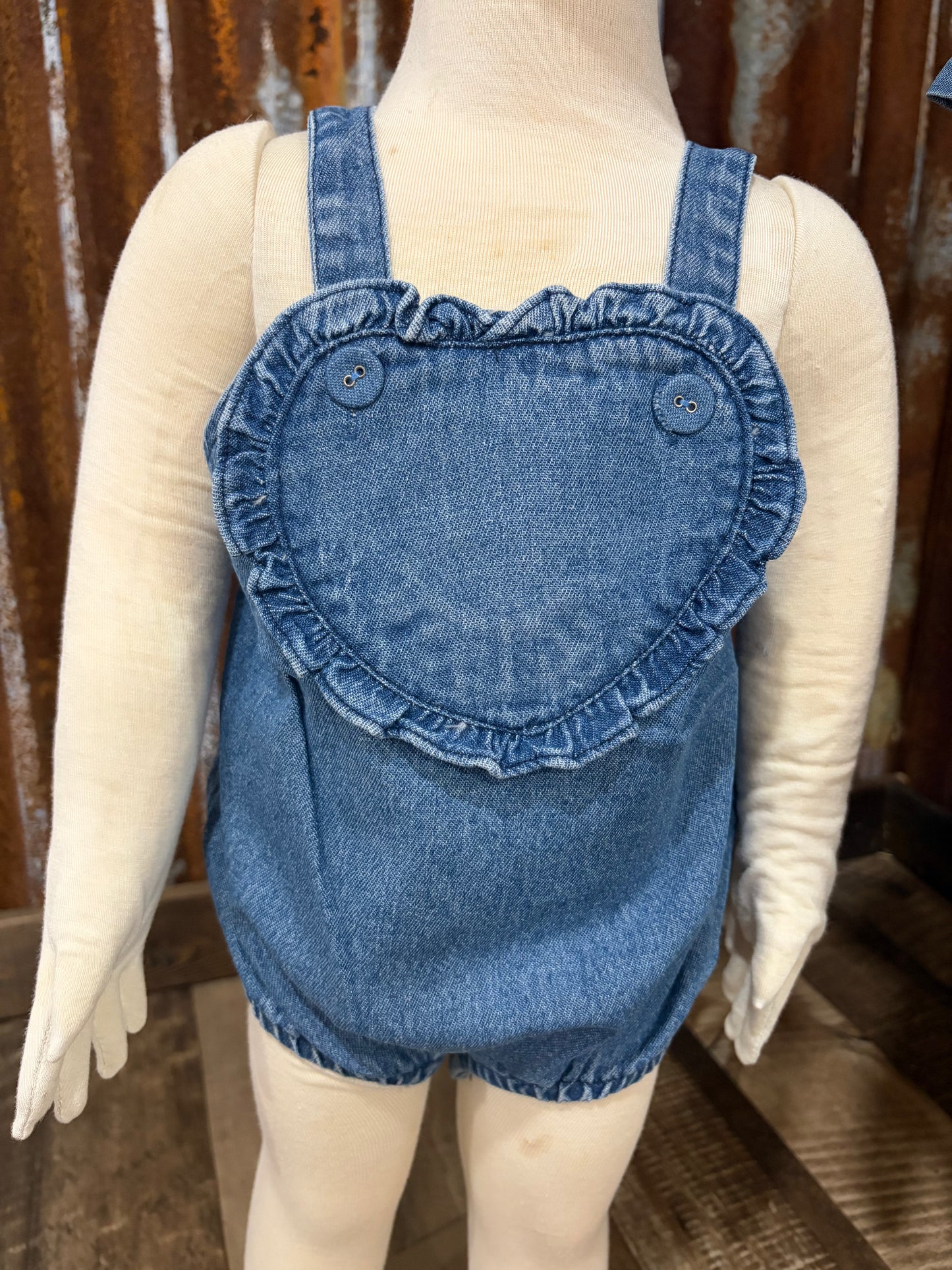 Full of Love Denim Romper