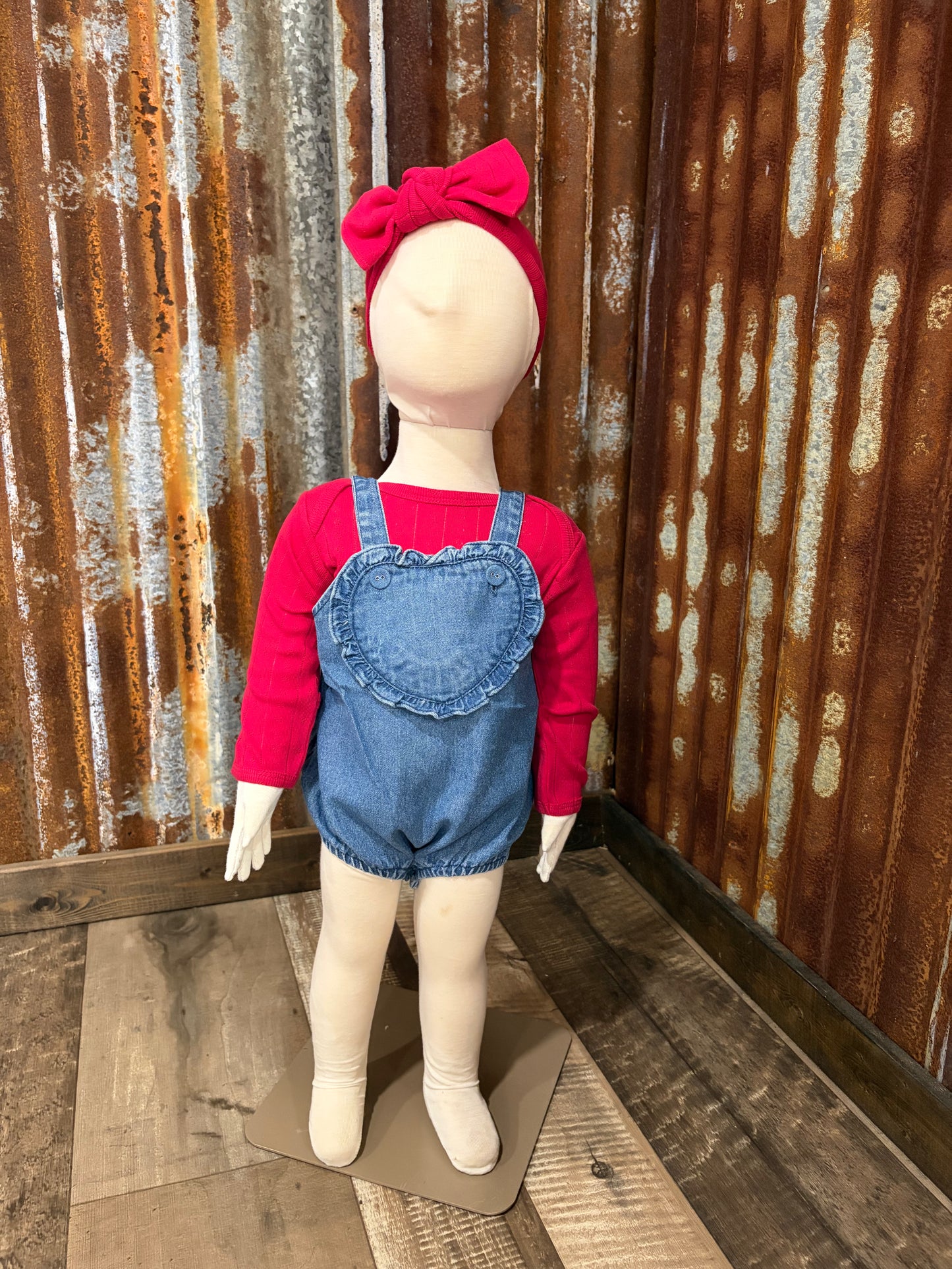 Full of Love Denim Romper