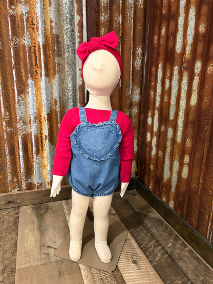 Full of Love Denim Romper
