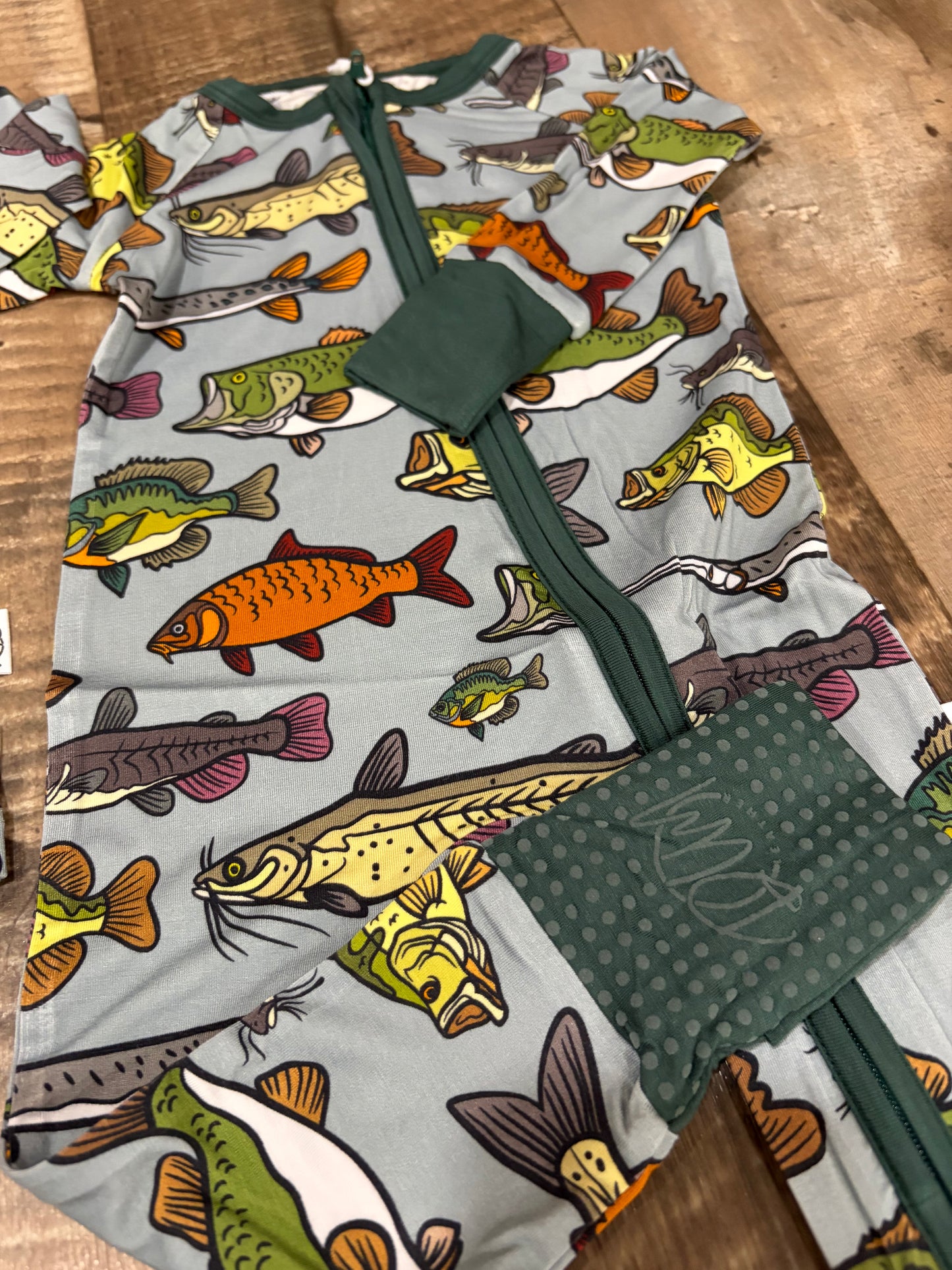 Freshwater Fishies Bamboo Onesie