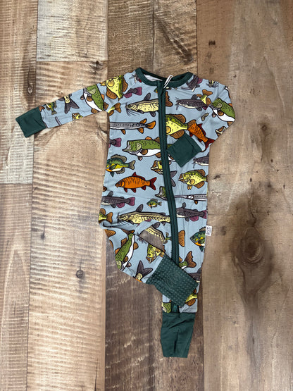 Freshwater Fishies Bamboo Onesie