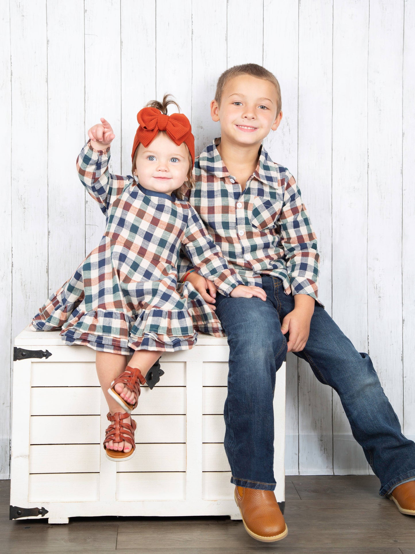 Fall Vintage Plaid Long Sleeve Polo